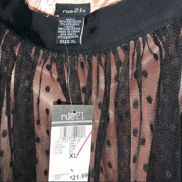 Black Polkadot Lace, Pink Satin, and Tulle Skirt - Picture 3 of 5